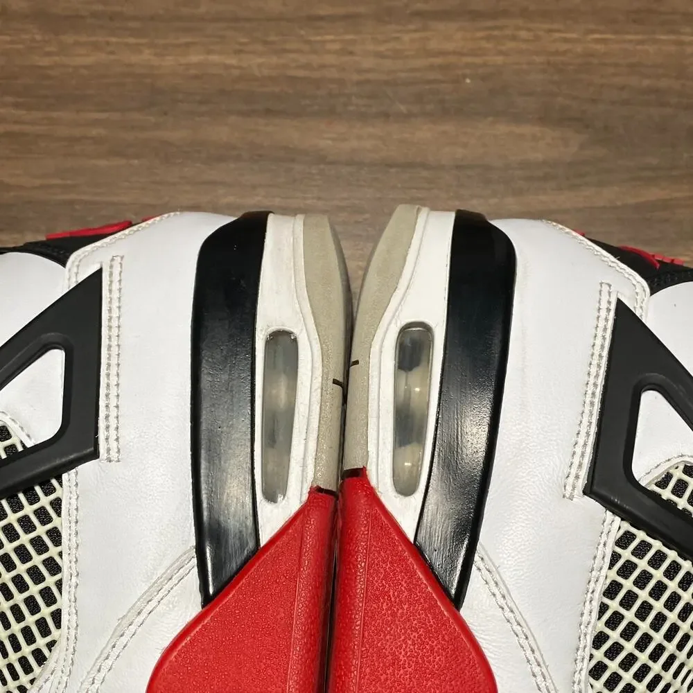 Men's Air Jordan 4 Retro OG Fire Red White Black Sneakers Size 4 (DC7770-160)